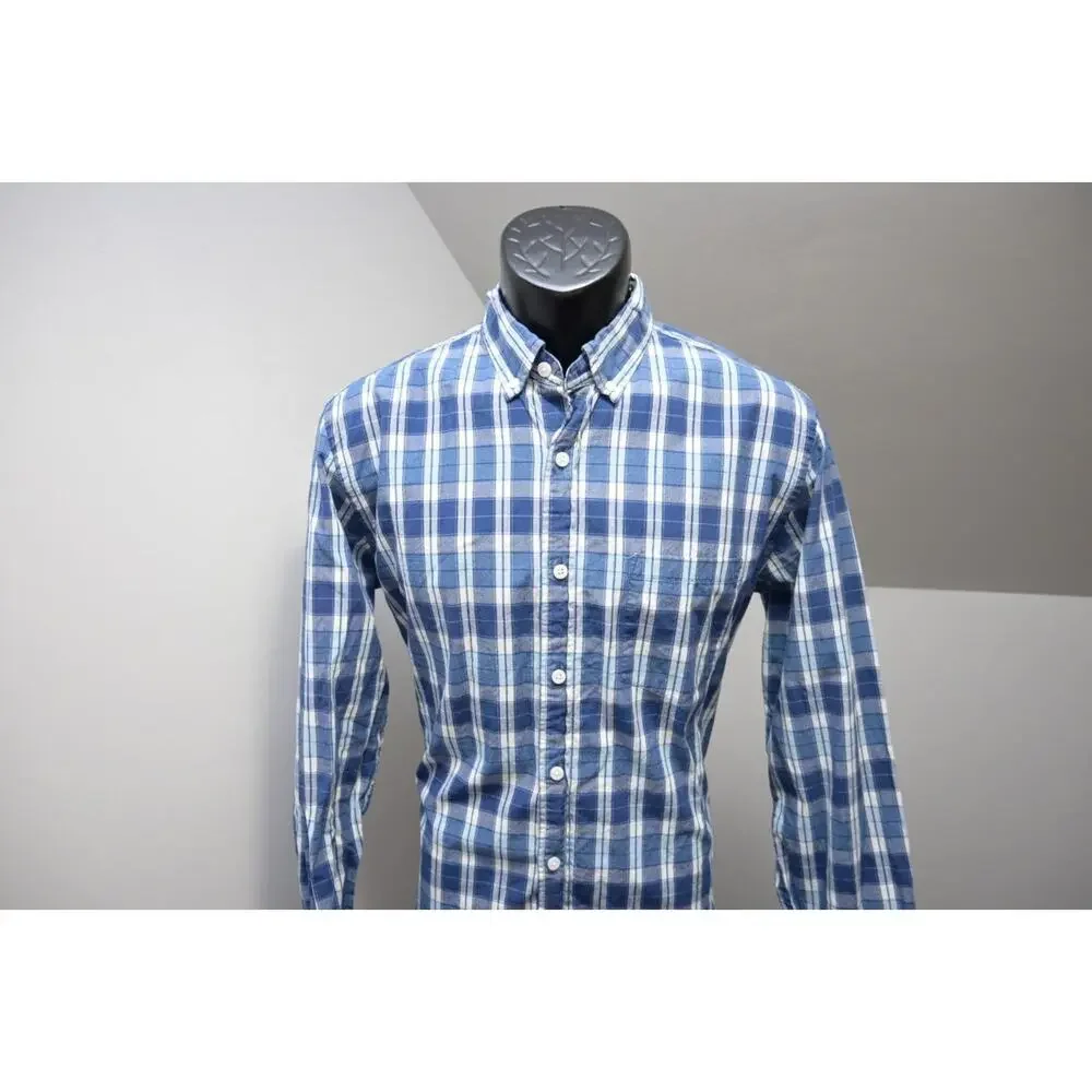 J Crew Classic Fit Dress Shirt Plaid Front Pocket Long‎ Sleeve Mens Sz Medium